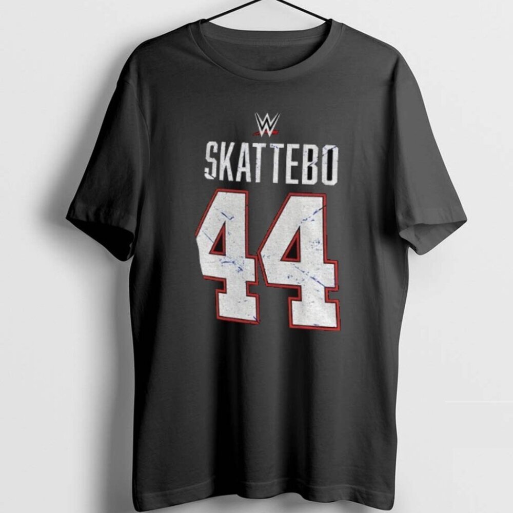 Official Skatt Pack Cam Skattebo 44 New York Giants WWE Fan Retro T-Shirt 90